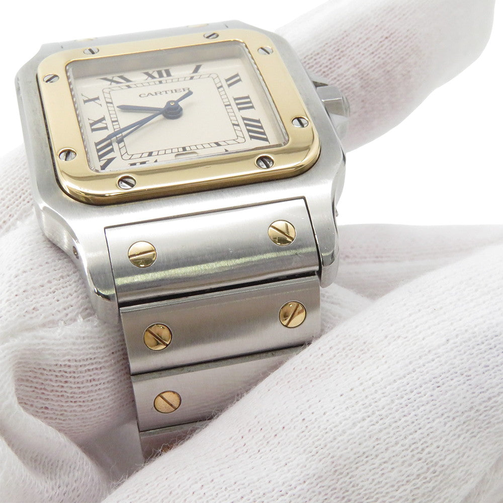 CARTIER Santos Galve LM H41mm×W29mm Stainless Steel 18KYG Ivory DialW20011C4