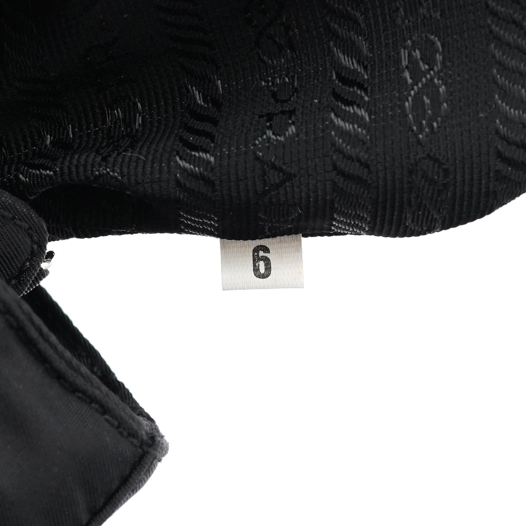 Black Tessuto Nylon Metal Hoop Handle Bag