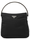 Black Tessuto Nylon Metal Hoop Handle Bag