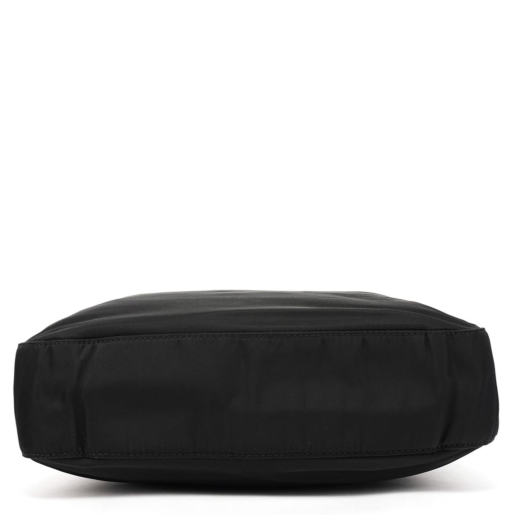 Black Tessuto Nylon Metal Hoop Handle Bag