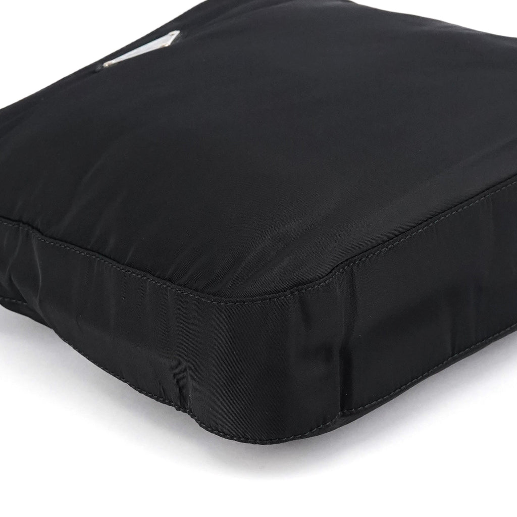Black Tessuto Nylon Metal Hoop Handle Bag