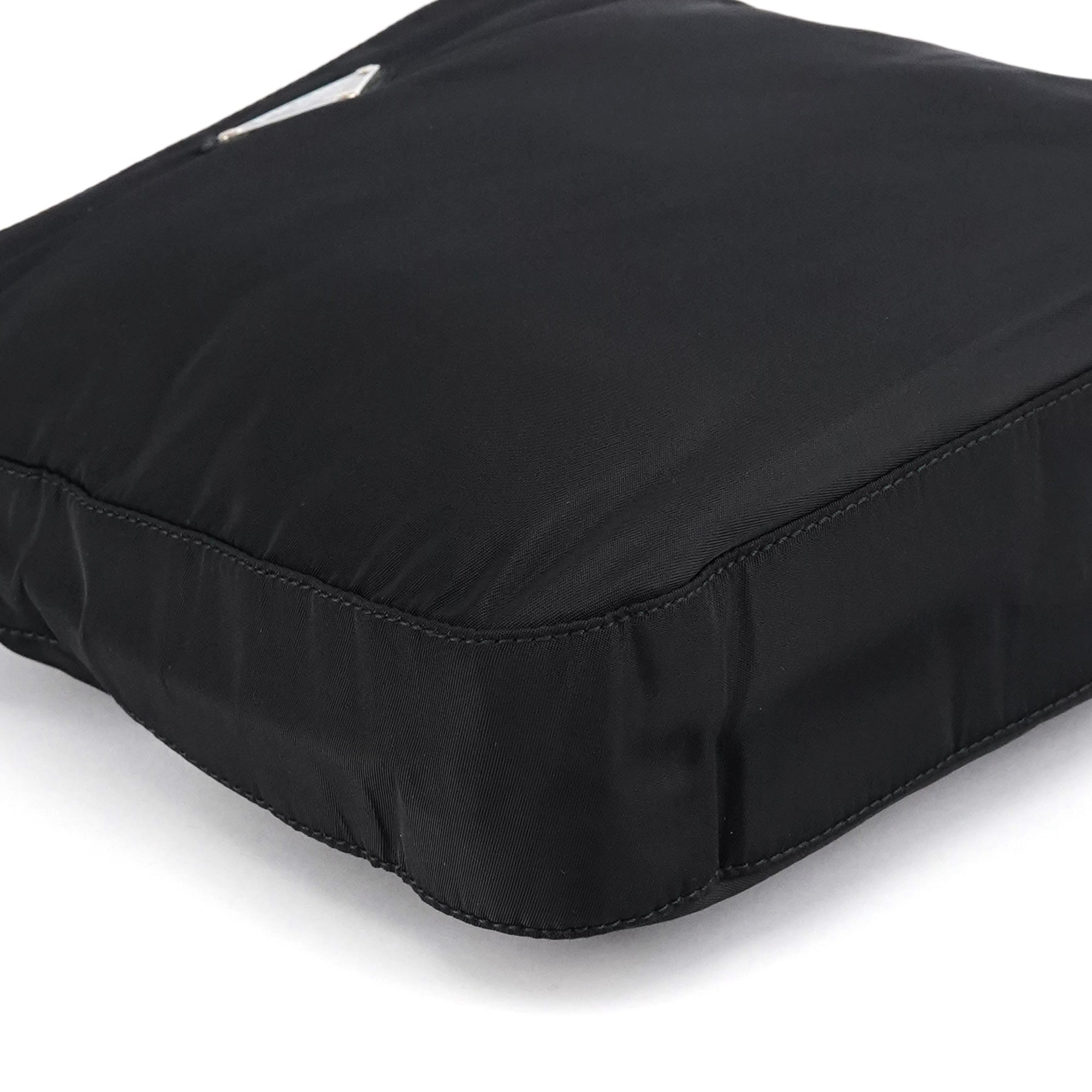 Black Tessuto Nylon Metal Hoop Handle Bag