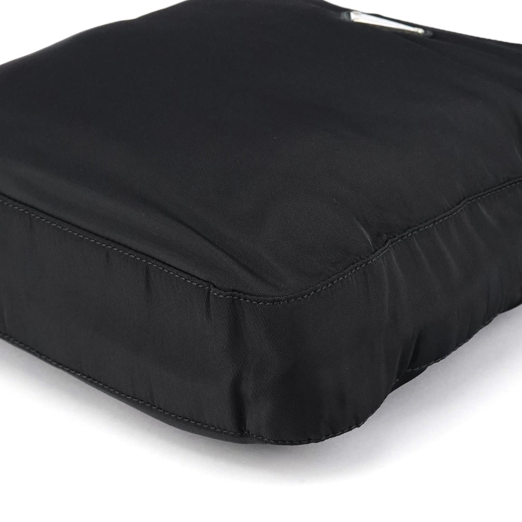 Black Tessuto Nylon Metal Hoop Handle Bag