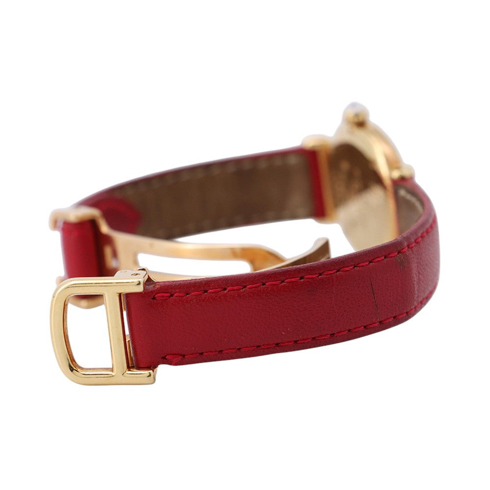 CARTIER Mastocolize SM W23mm K18YG Leather White Shell Dial8057911