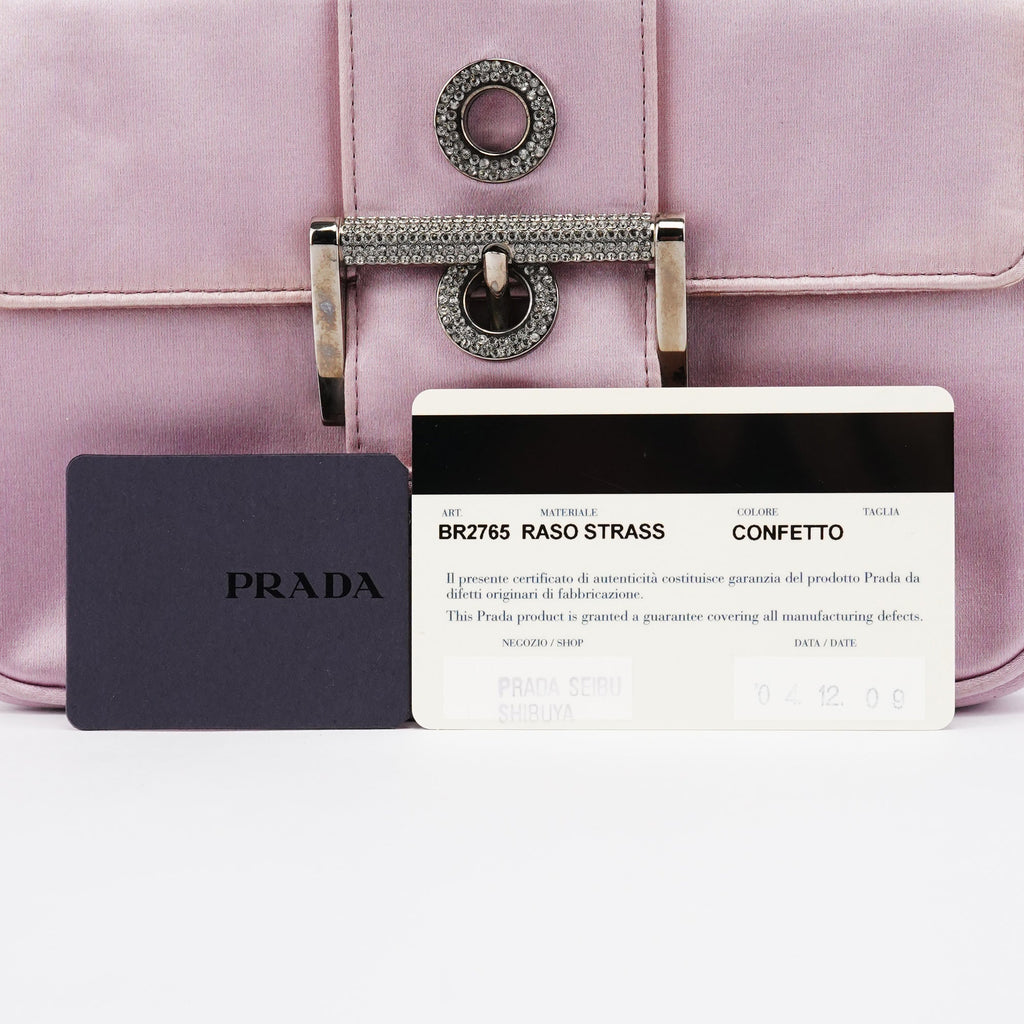 BR2765 Pink Satin Crystal Buckle Mini Bag