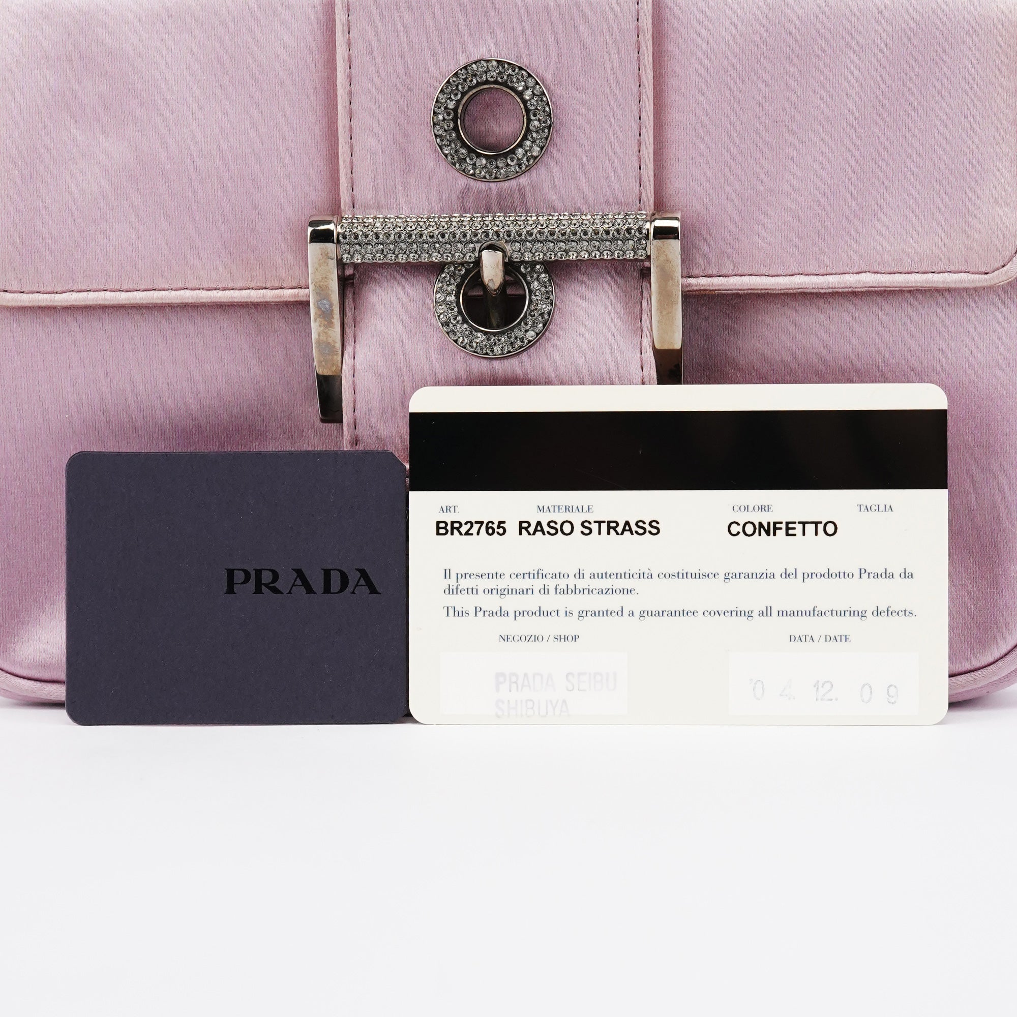 BR2765 Pink Satin Crystal Buckle Mini Bag