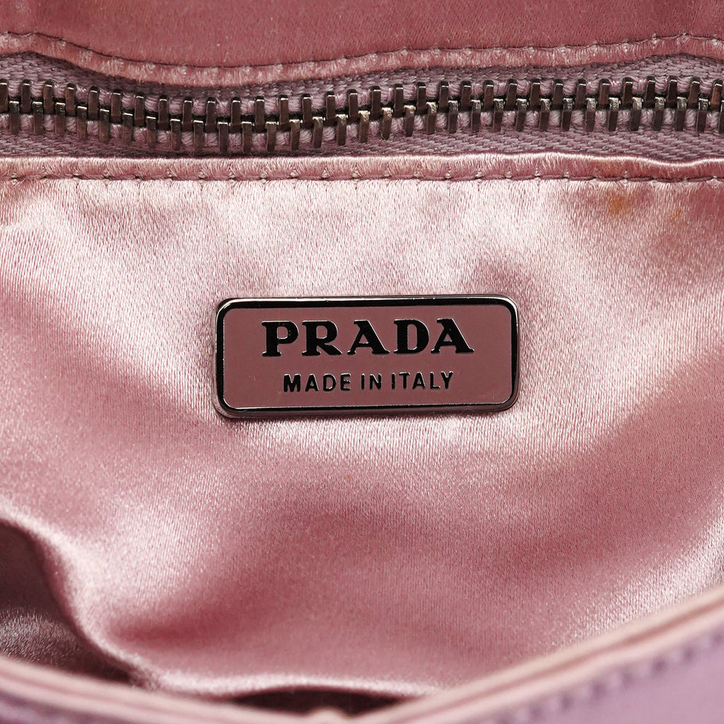 BR2765 Pink Satin Crystal Buckle Mini Bag