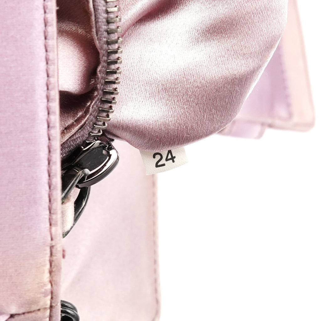 BR2765 Pink Satin Crystal Buckle Mini Bag