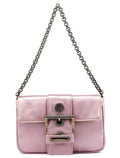 BR2765 Pink Satin Crystal Buckle Mini Bag
