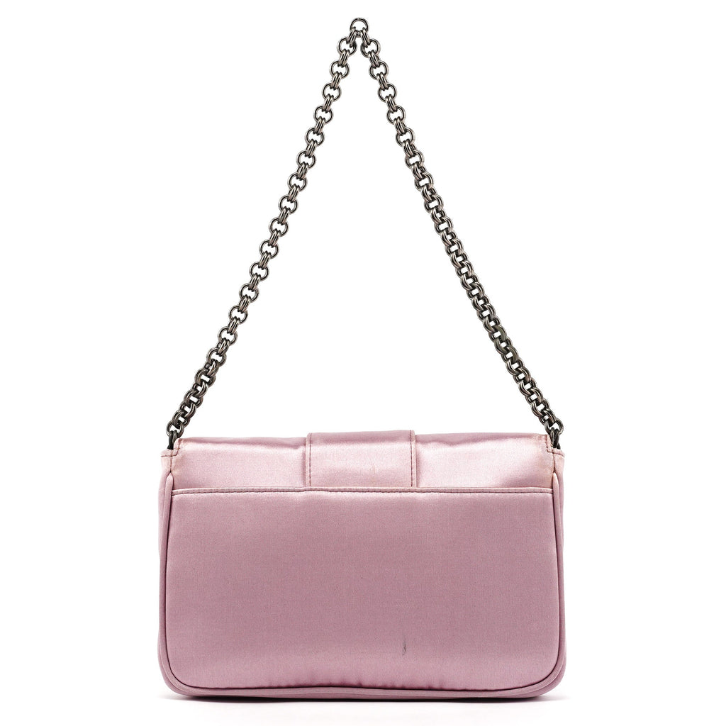BR2765 Pink Satin Crystal Buckle Mini Bag
