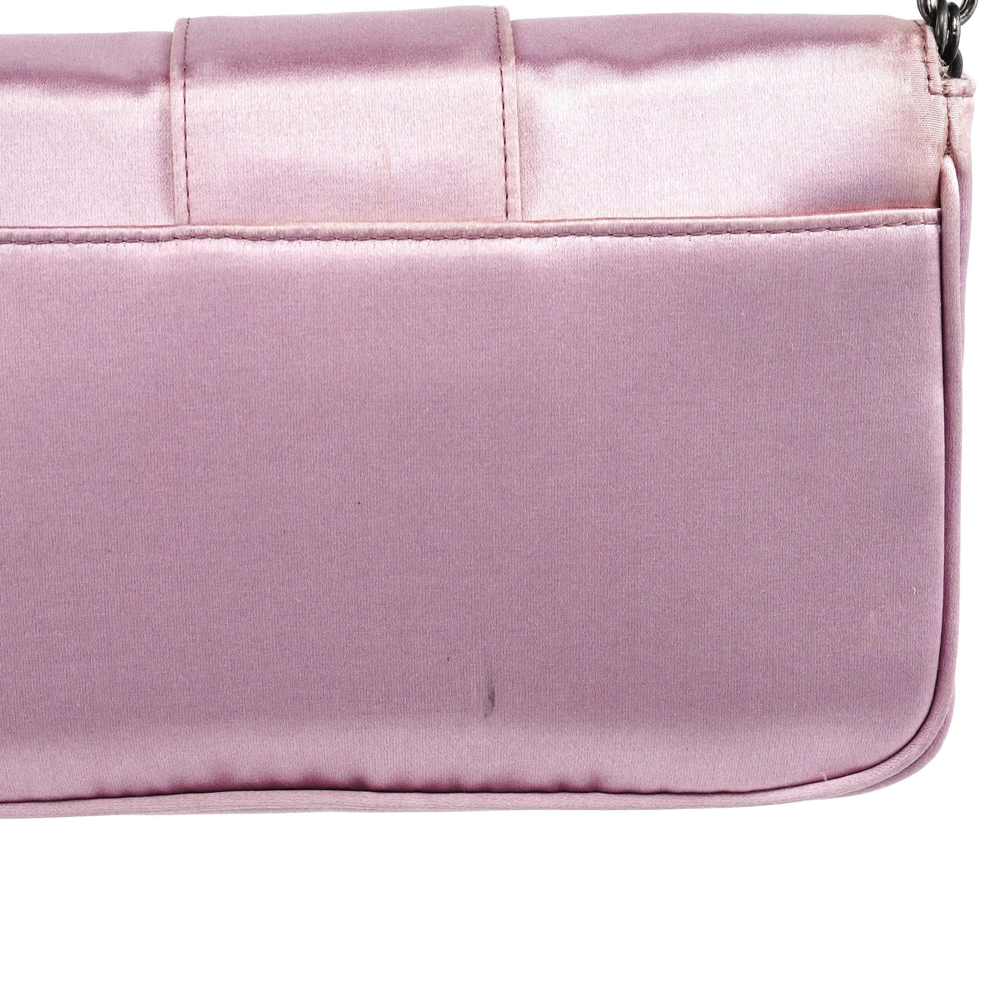 BR2765 Pink Satin Crystal Buckle Mini Bag