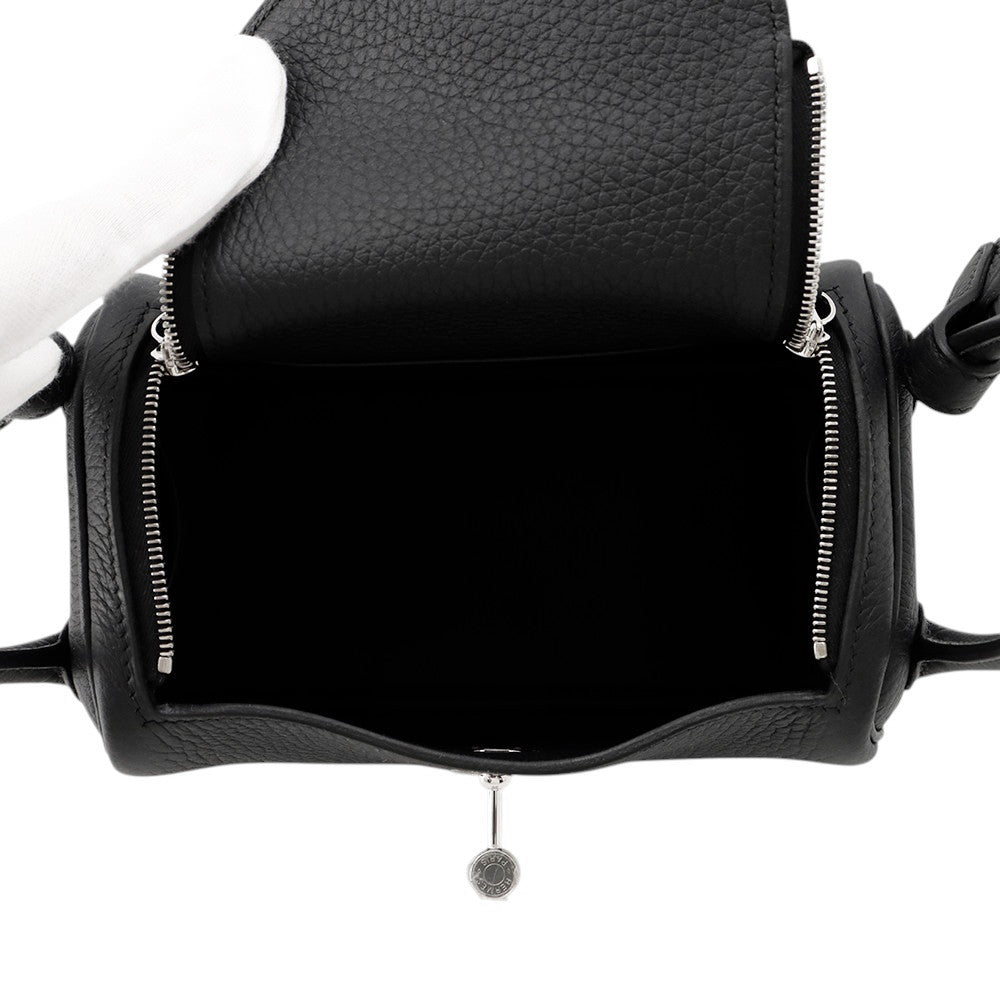 HERMES Lindy Black Taurillon Clemence Size Mini