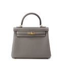 HERMES Kelly Retourne sewing Etain Togo Leather Size 25