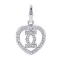 CARTIER 2C Heart Diamond Bag CharmB3015300 18K White Gold