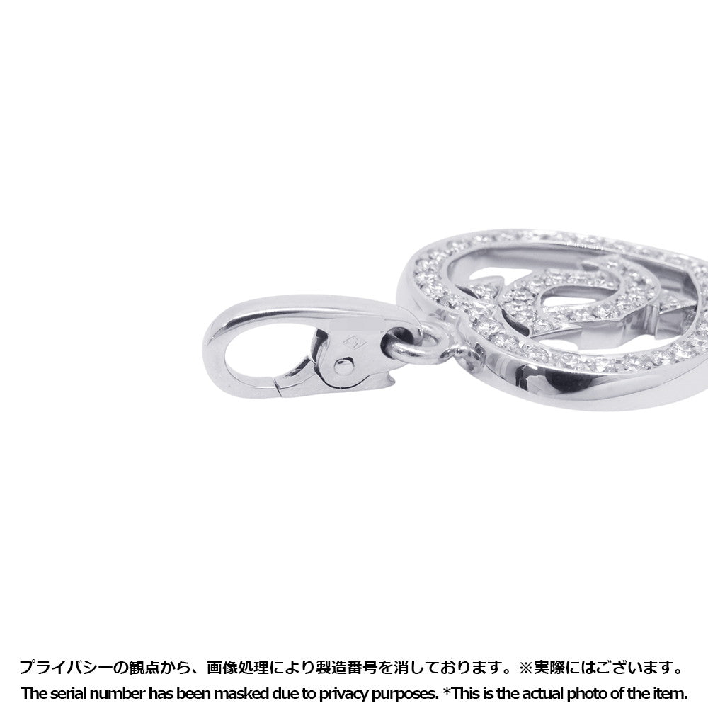 CARTIER 2C Heart Diamond Bag CharmB3015300 18K White Gold
