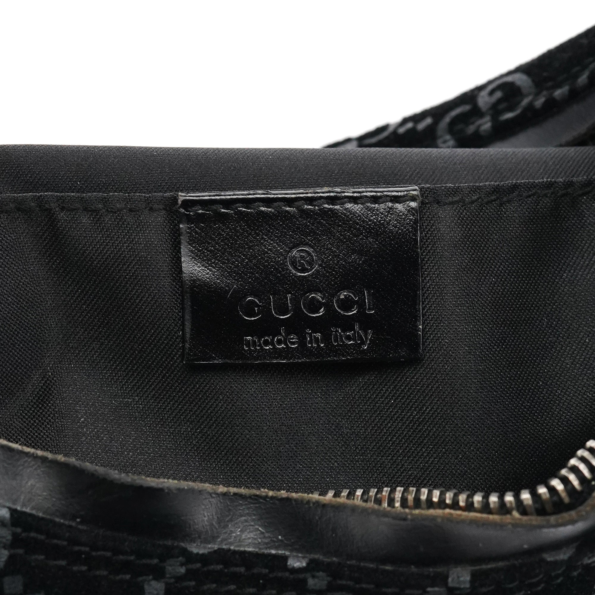 000 0602 Black GG Suede Shoulder Bag