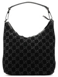 000 0602 Black GG Suede Shoulder Bag