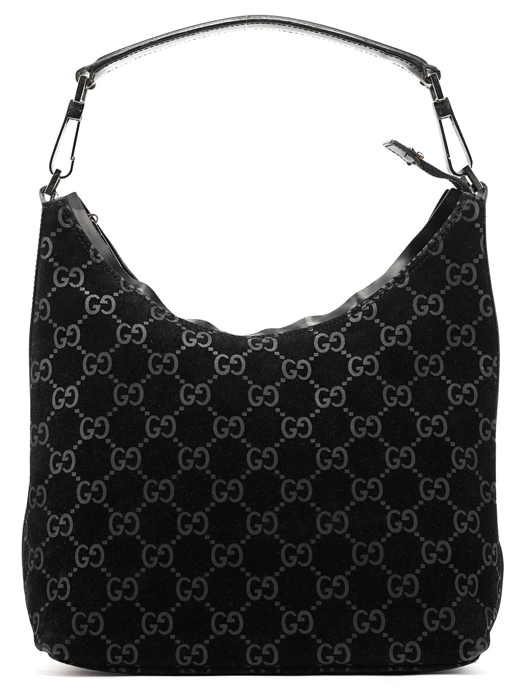 000 0602 Black GG Suede Shoulder Bag