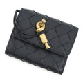 Bottega Veneta Andiamo Tri-fold Wallet Midnight824968VCPP24338 Lambskin