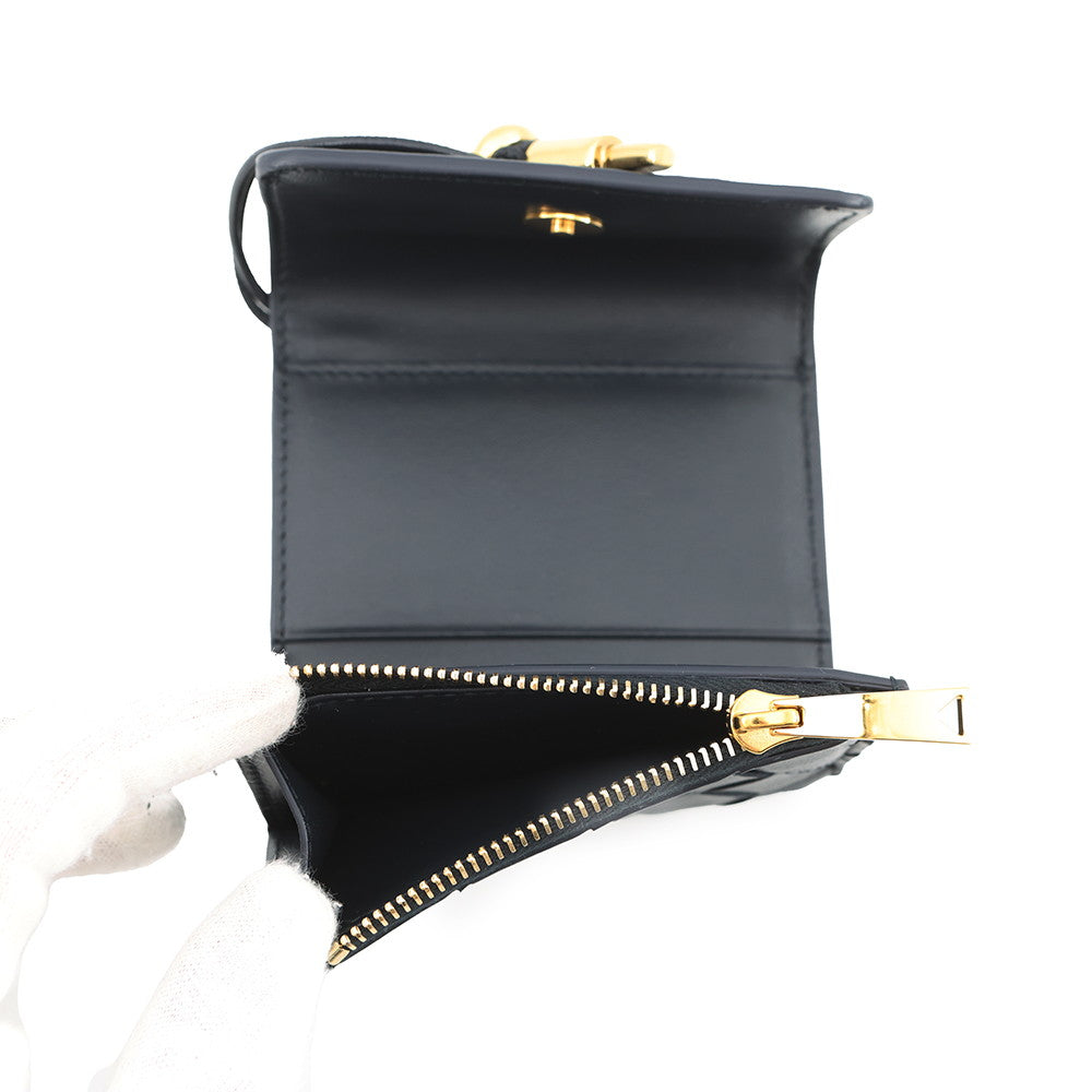 Bottega Veneta Andiamo Tri-fold Wallet Midnight824968VCPP24338 Lambskin