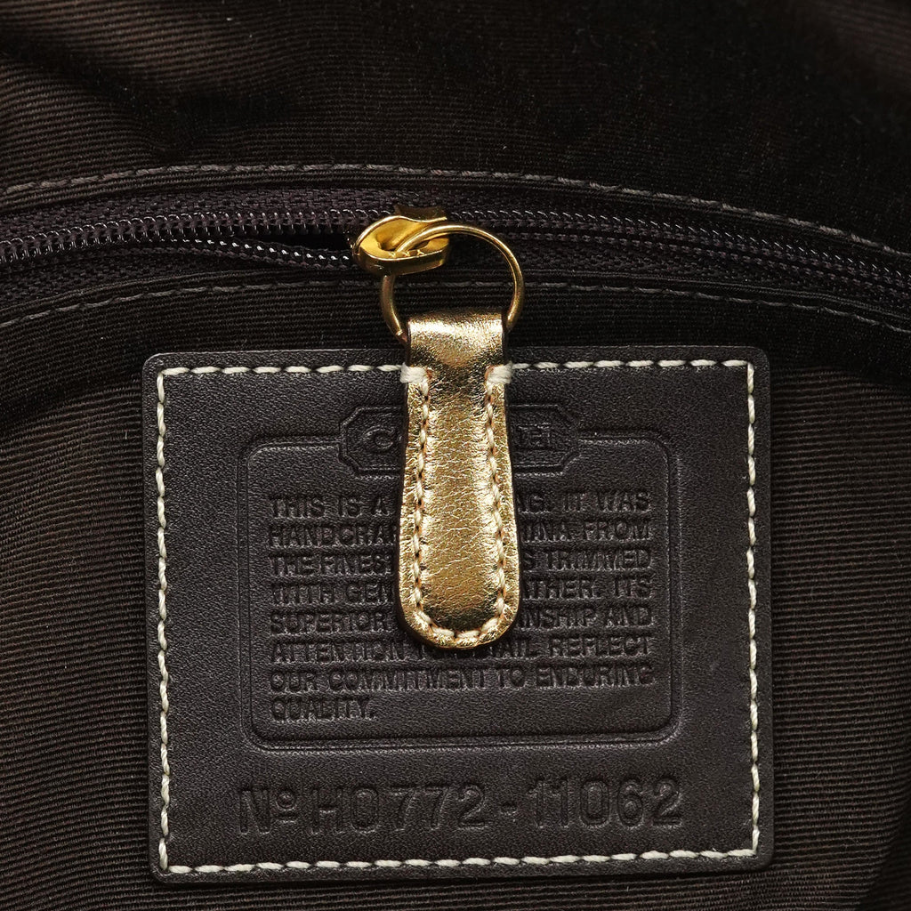 11062 Beige Gold Signature Turnlock Tote Bag