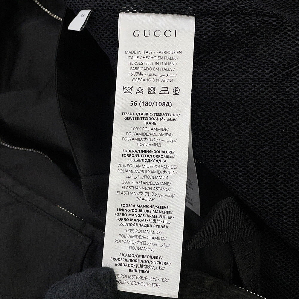 GUCCI Patch Logo Twill Jacket Size 56 Black/Orange804964 ZAQ7F 1000 Nylon100%