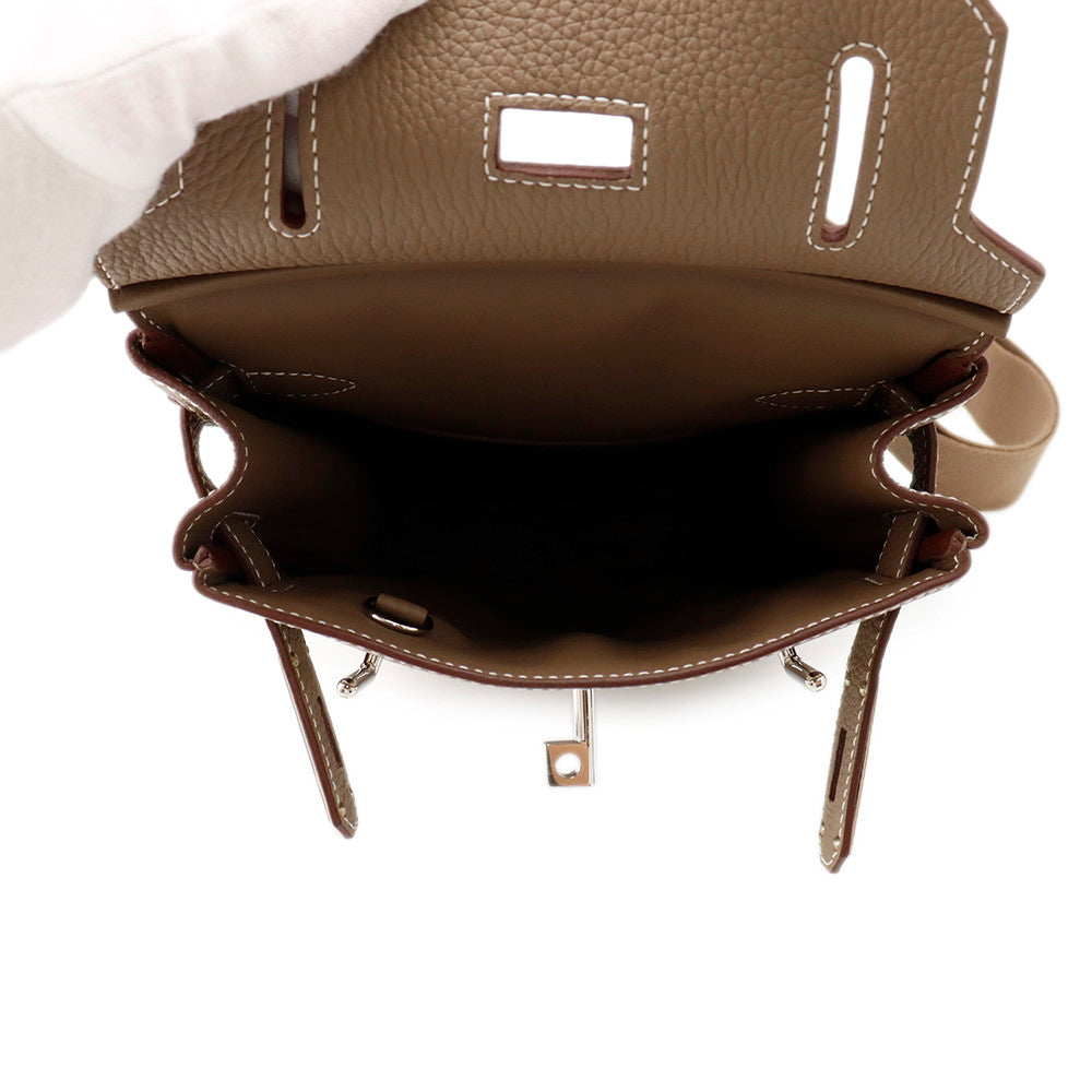 HERMES Akkad Etoupe Togo Leather Size PM