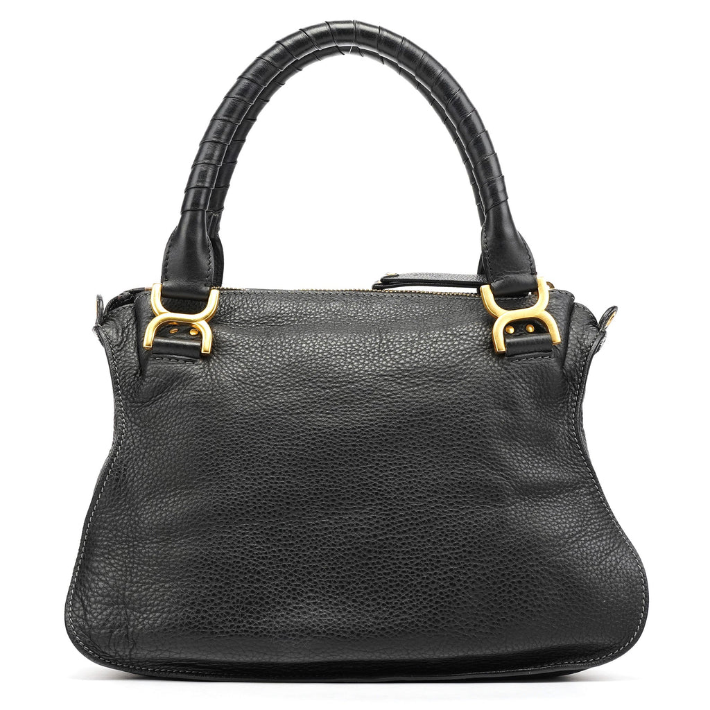 Black Leather Marcie Shoulder Bag