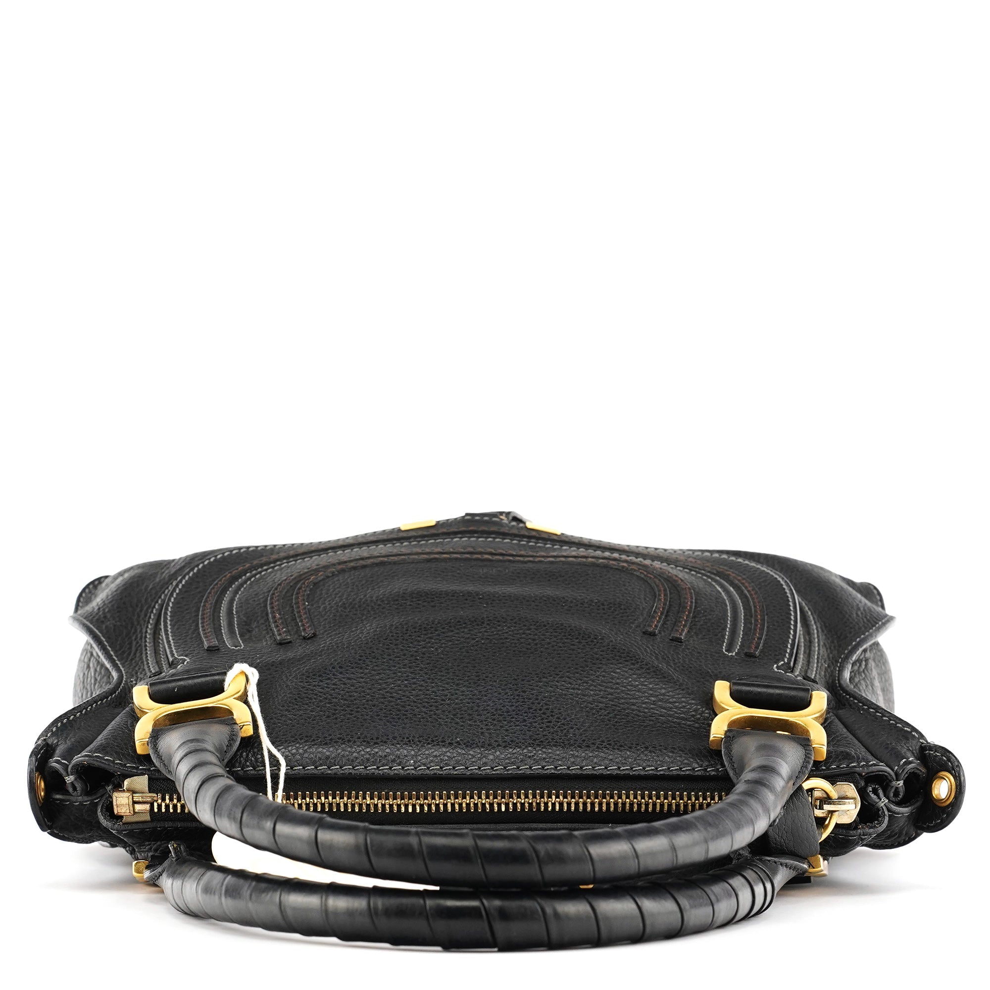 Black Leather Marcie Shoulder Bag