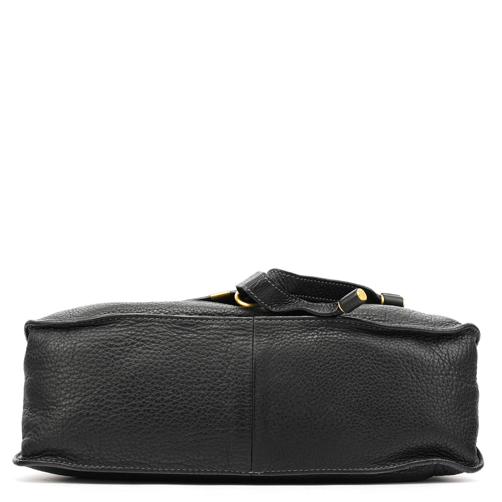 Black Leather Marcie Shoulder Bag