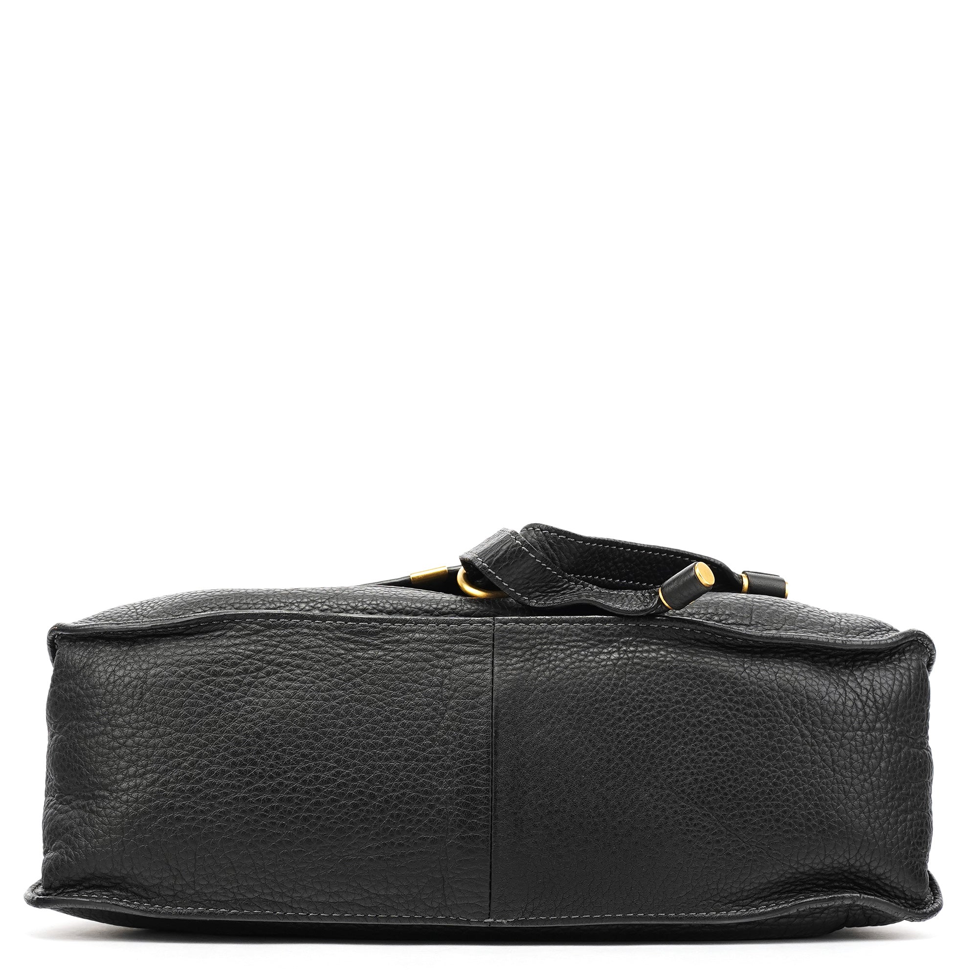 Black Leather Marcie Shoulder Bag
