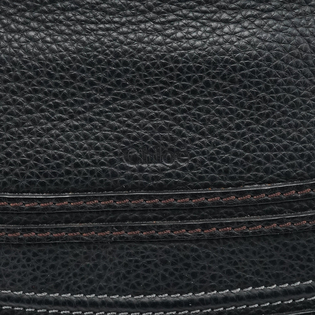 Black Leather Marcie Shoulder Bag