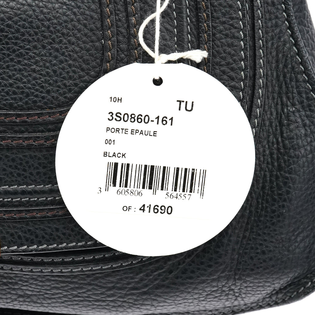 Black Leather Marcie Shoulder Bag
