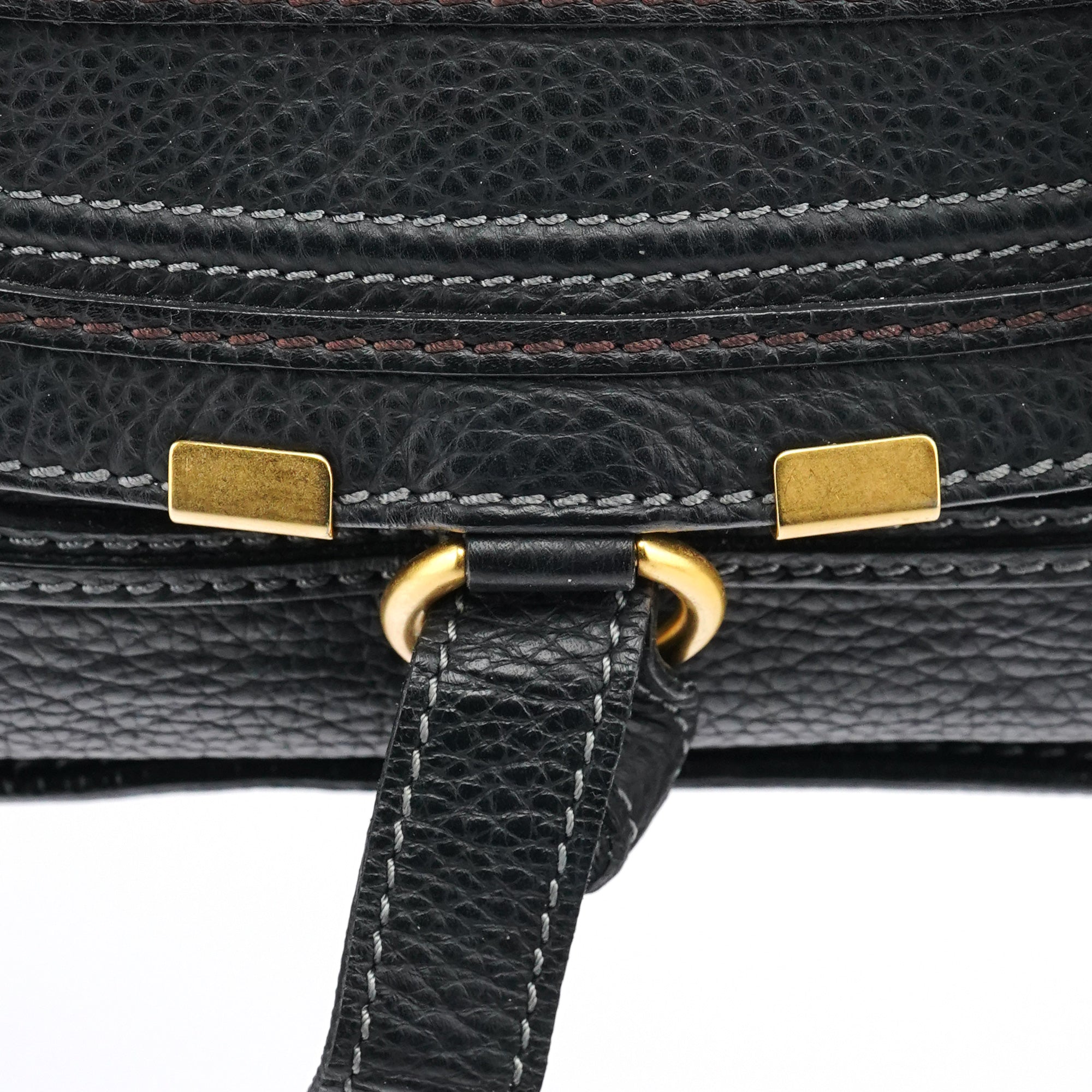 Black Leather Marcie Shoulder Bag