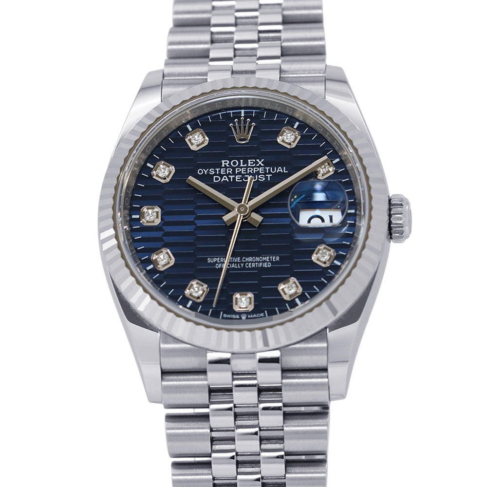 ROLEX Datejust W36mm Stainless Steel Blue fluted Dial126234G