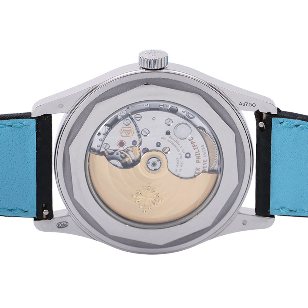 PATEK PHILIPPE Calatrava W40mm K18WG Leather Black Dial6007G-011