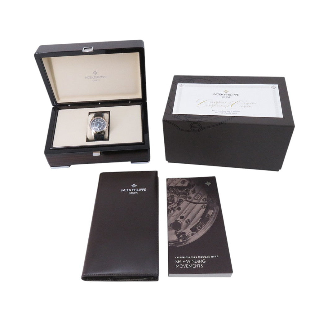 PATEK PHILIPPE Calatrava W40mm K18WG Leather Black Dial6007G-011