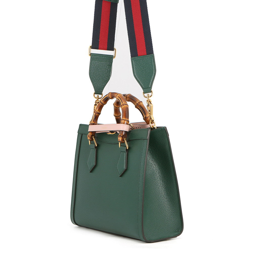 GUCCI Diana Bamboo 2-way Handbag Green702721 U3ZDT 3670 Leather Size Small