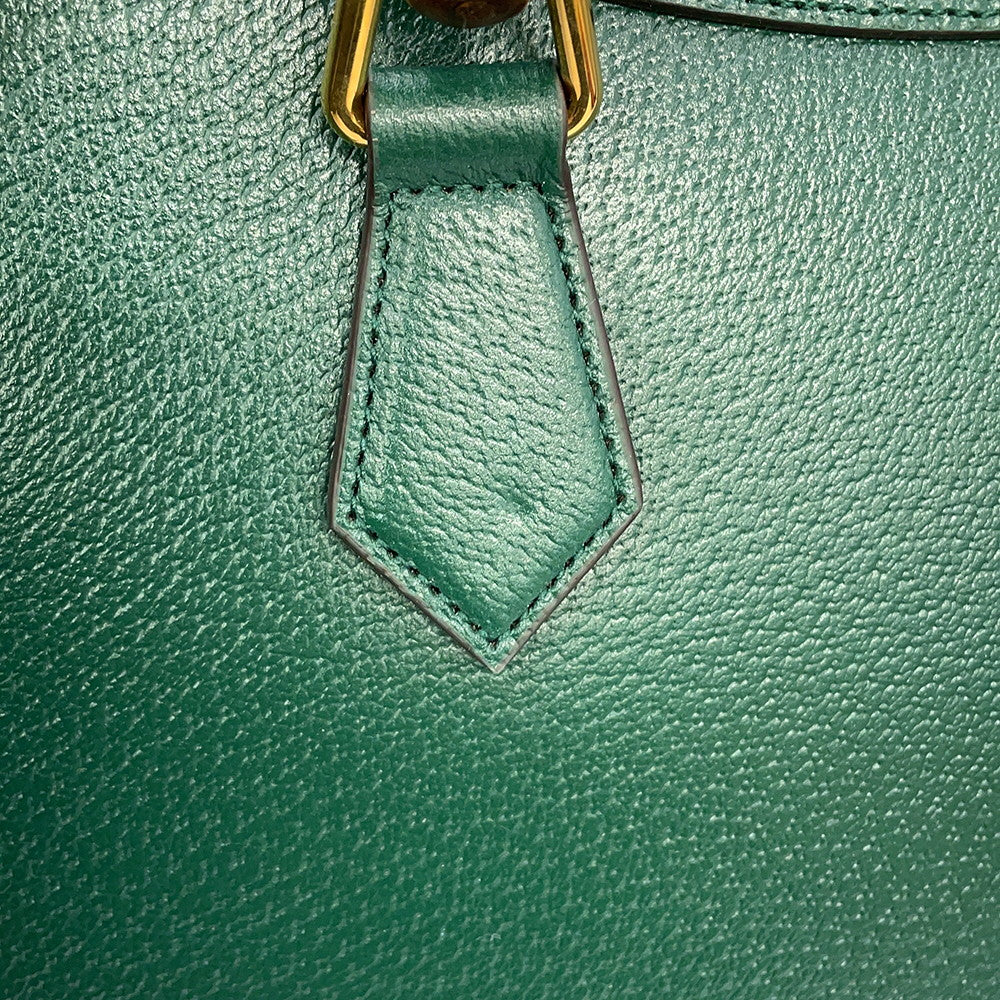 GUCCI Diana Bamboo 2-way Handbag Green702721 U3ZDT 3670 Leather Size Small
