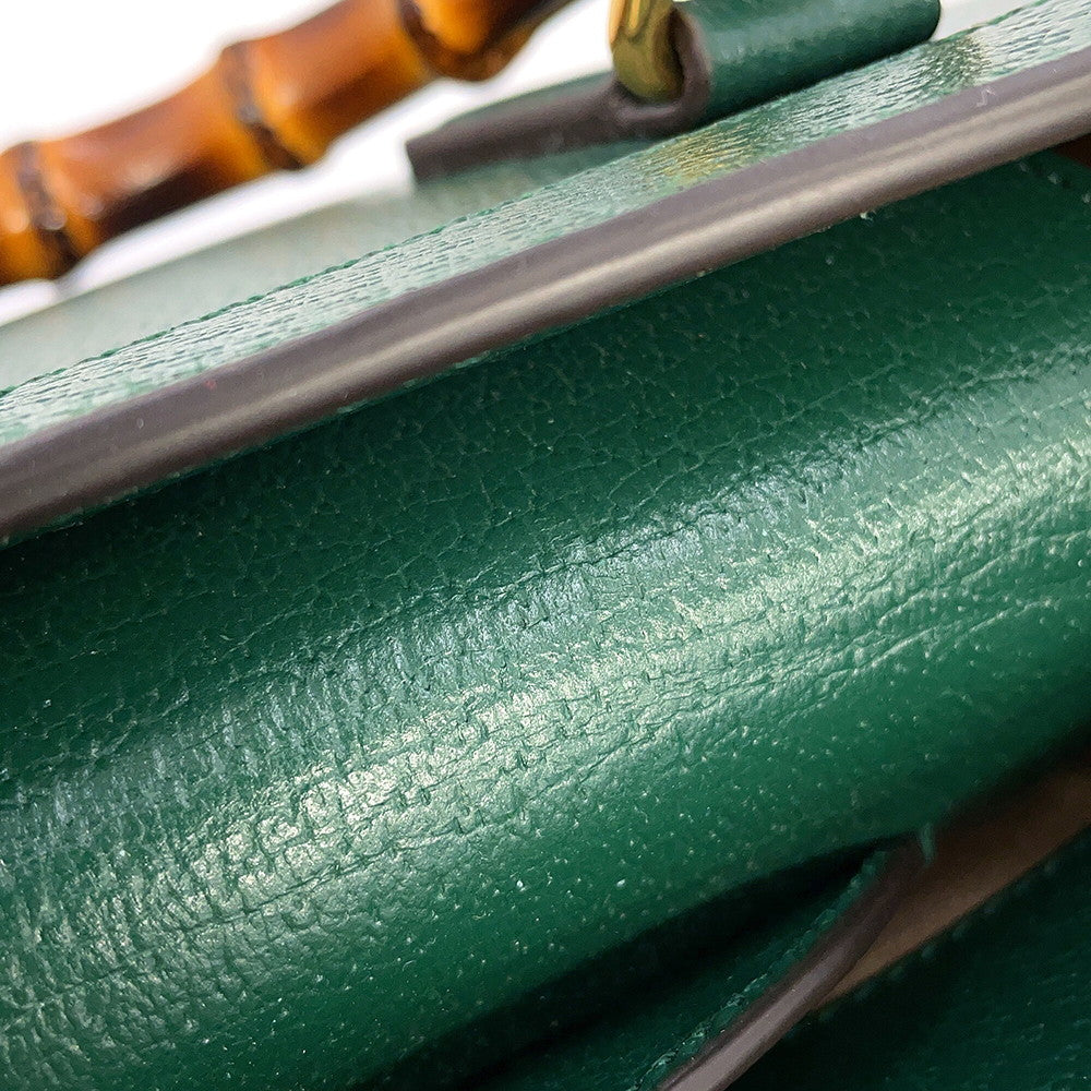 GUCCI Diana Bamboo 2-way Handbag Green702721 U3ZDT 3670 Leather Size Small