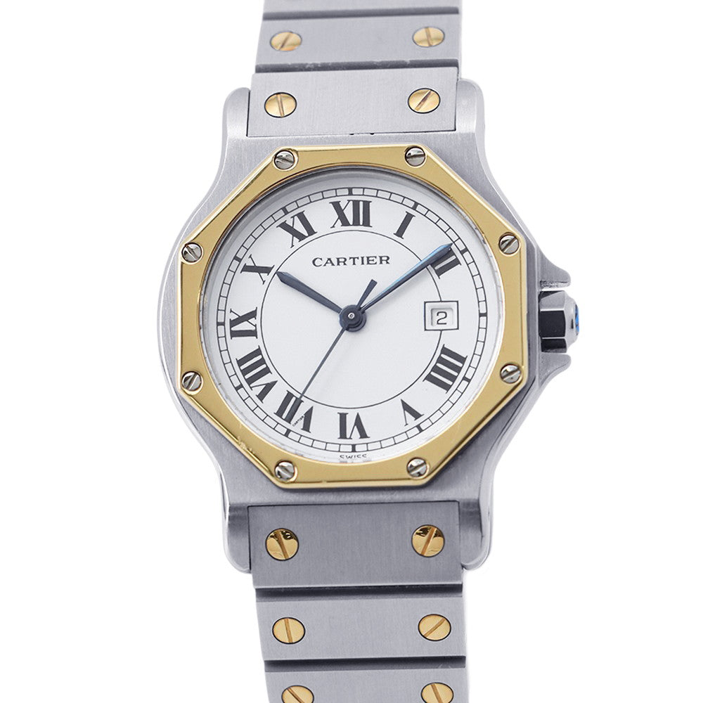 CARTIER Santos Rondo Octagon LM W29mm Stainless Steel 18KYG White Dial81037288