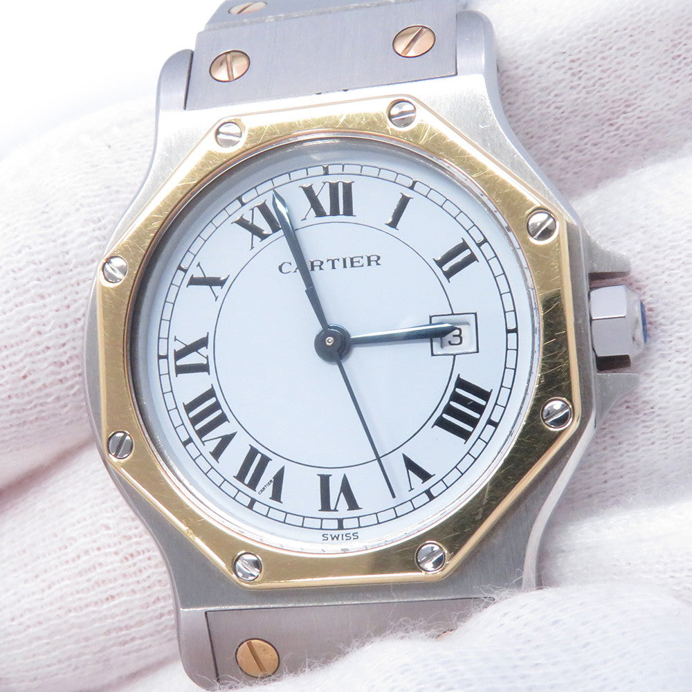 CARTIER Santos Rondo Octagon LM W29mm Stainless Steel 18KYG White Dial81037288