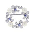 MIKIMOTO Ribbon Wreath BroochPB-20151LU 18K White Gold