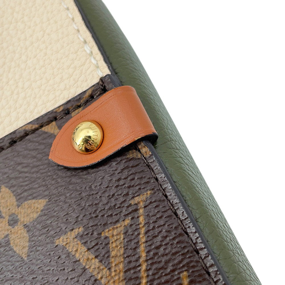 LOUIS VUITTON Fold tote Claim/Khaki/NoirM45388 Monogram Leather Size PM