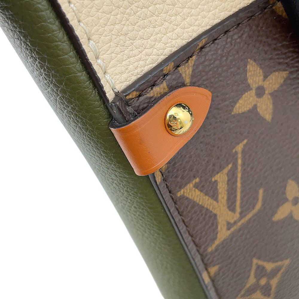 LOUIS VUITTON Fold tote Claim/Khaki/NoirM45388 Monogram Leather Size PM