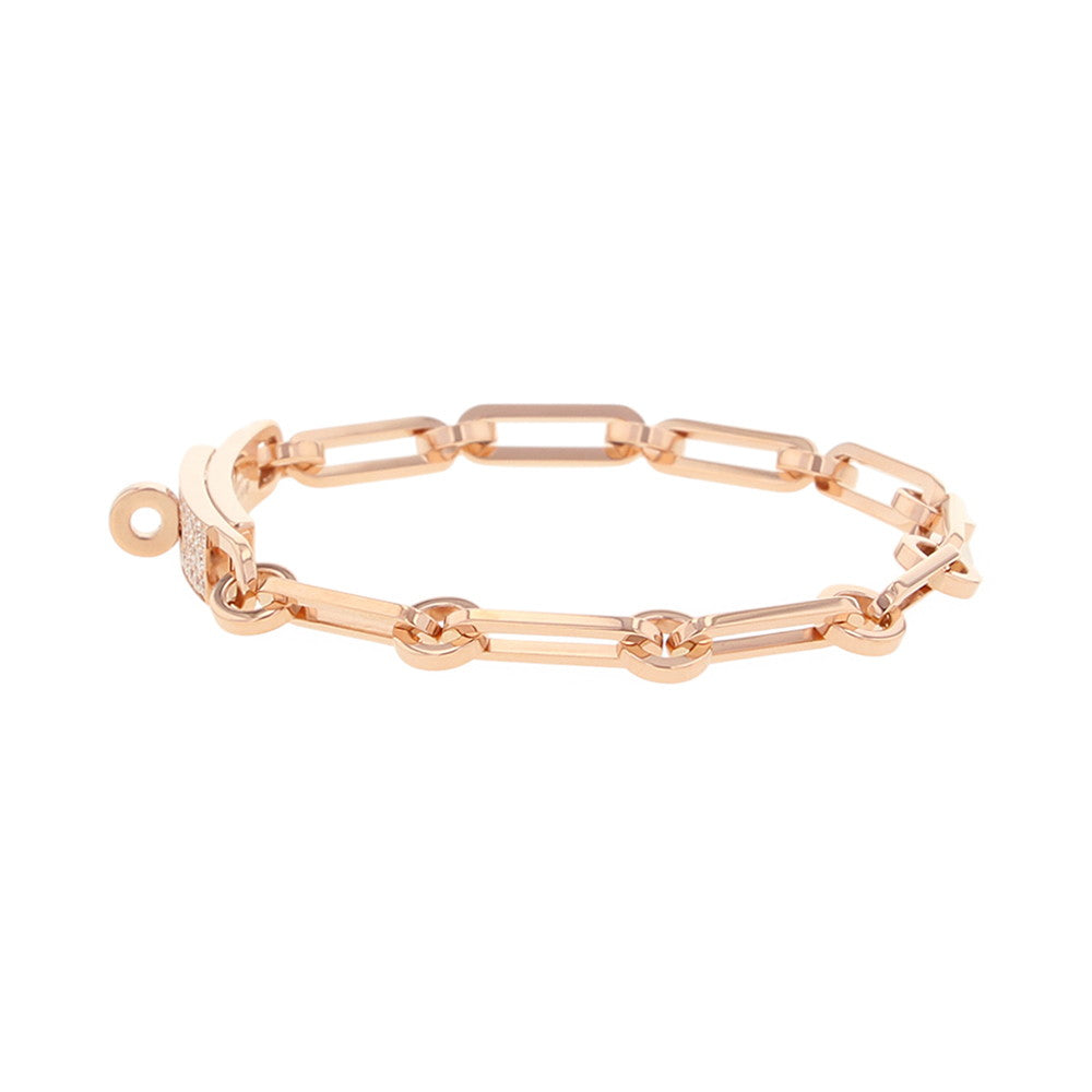HERMES Kelly Chaine Bracelet Size STH221411B 00ST 18K Pink Gold