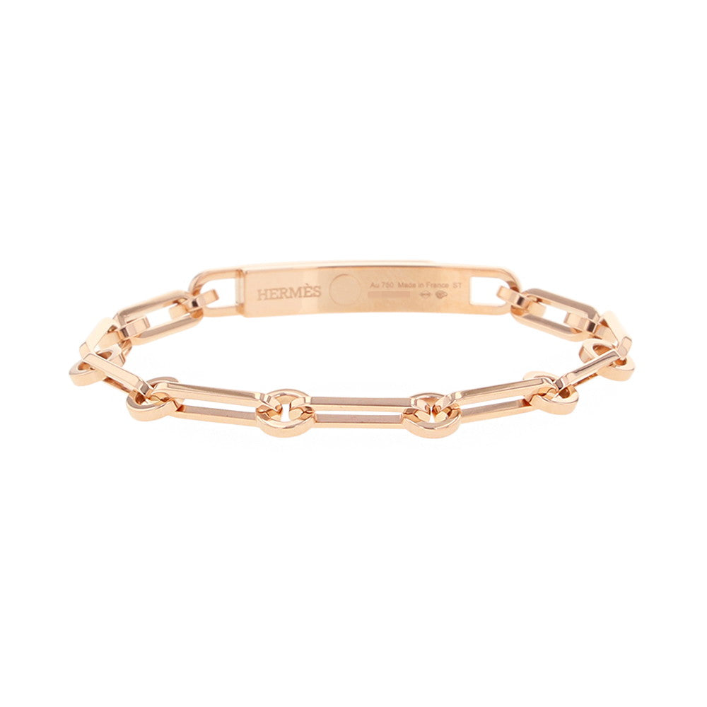 HERMES Kelly Chaine Bracelet Size STH221411B 00ST 18K Pink Gold