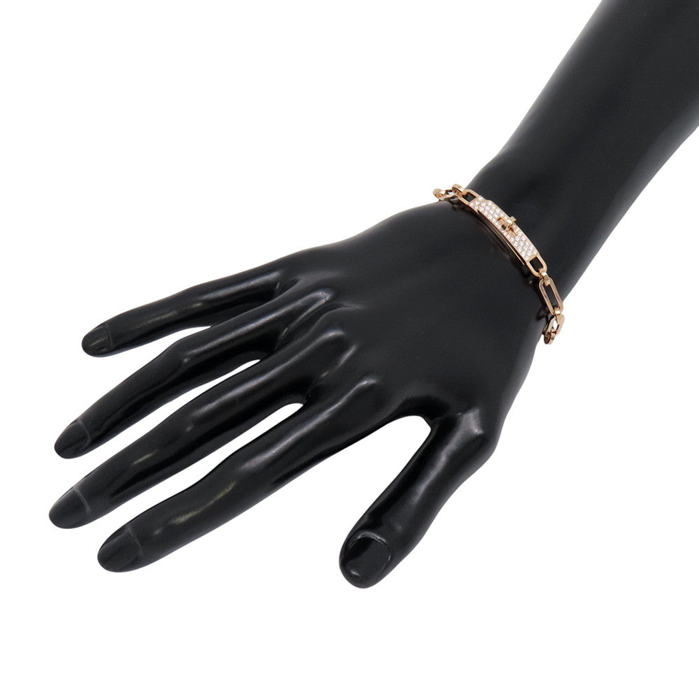 HERMES Kelly Chaine Bracelet Size STH221411B 00ST 18K Pink Gold
