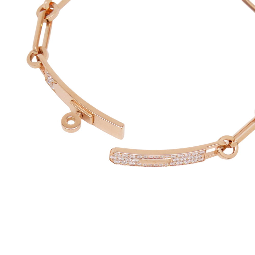 HERMES Kelly Chaine Bracelet Size STH221411B 00ST 18K Pink Gold