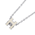 HERMES Pop Ash Necklace Size Mini White Metal